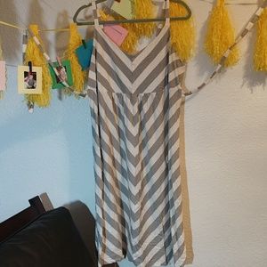 Maternity gray and white summer dress
